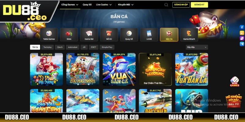 Lợi ích khi trải nghiệm bắn cá đổi thưởng tại DU88