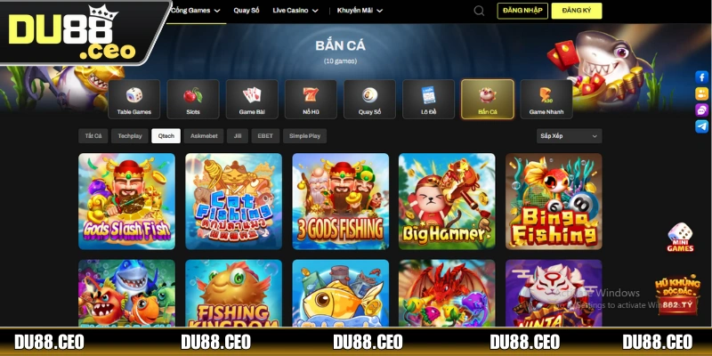 Bắn Cá H5 - Giải Trí Đỉnh Cao Ngay Trên Điện Thoại Lý do nên chọn DU88 để chơi bắn cá H5